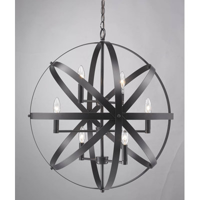 Lustre industriel sphère 6 lumières