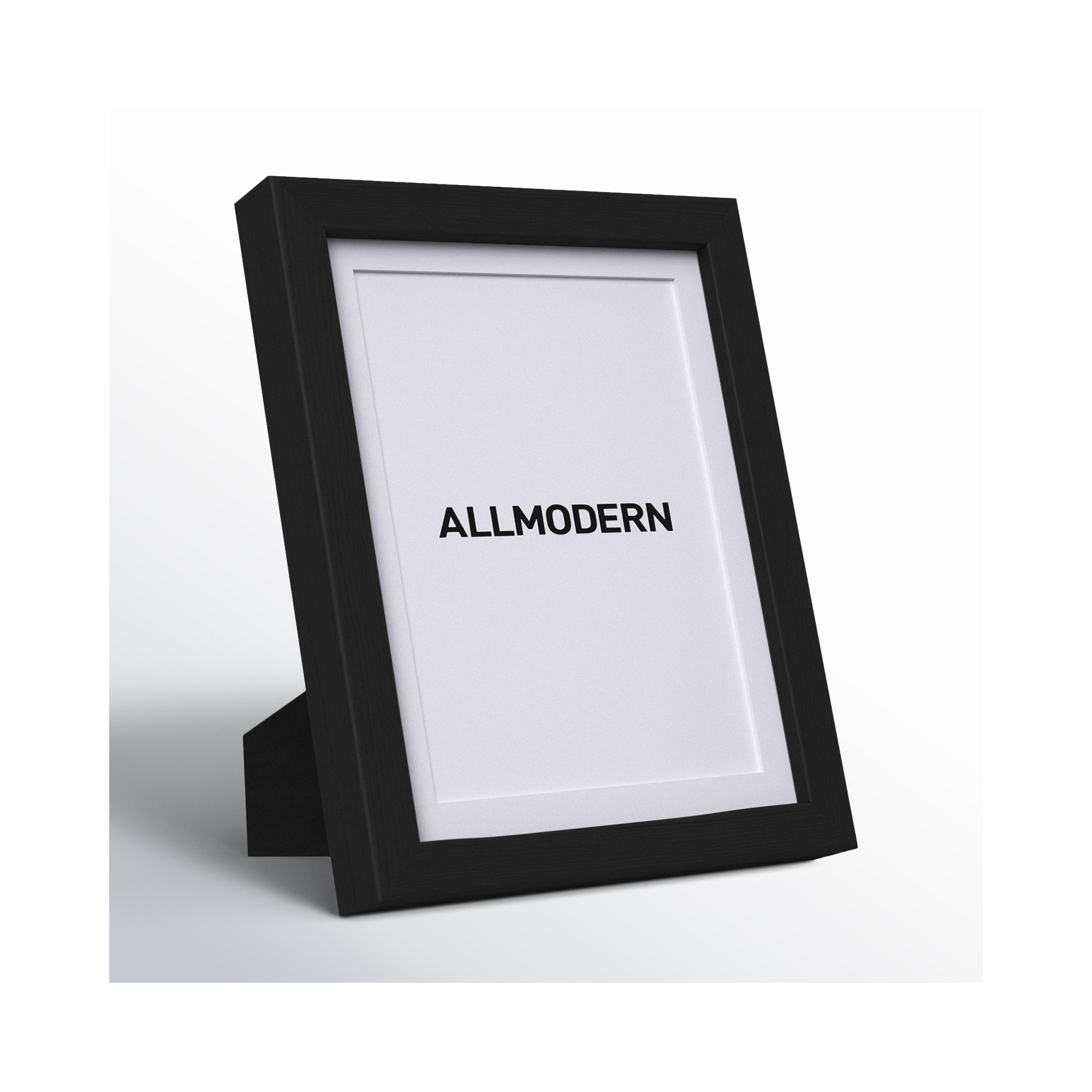 Capullo Wood Matte Picture Frame with Mat, Black, 4" x 6"