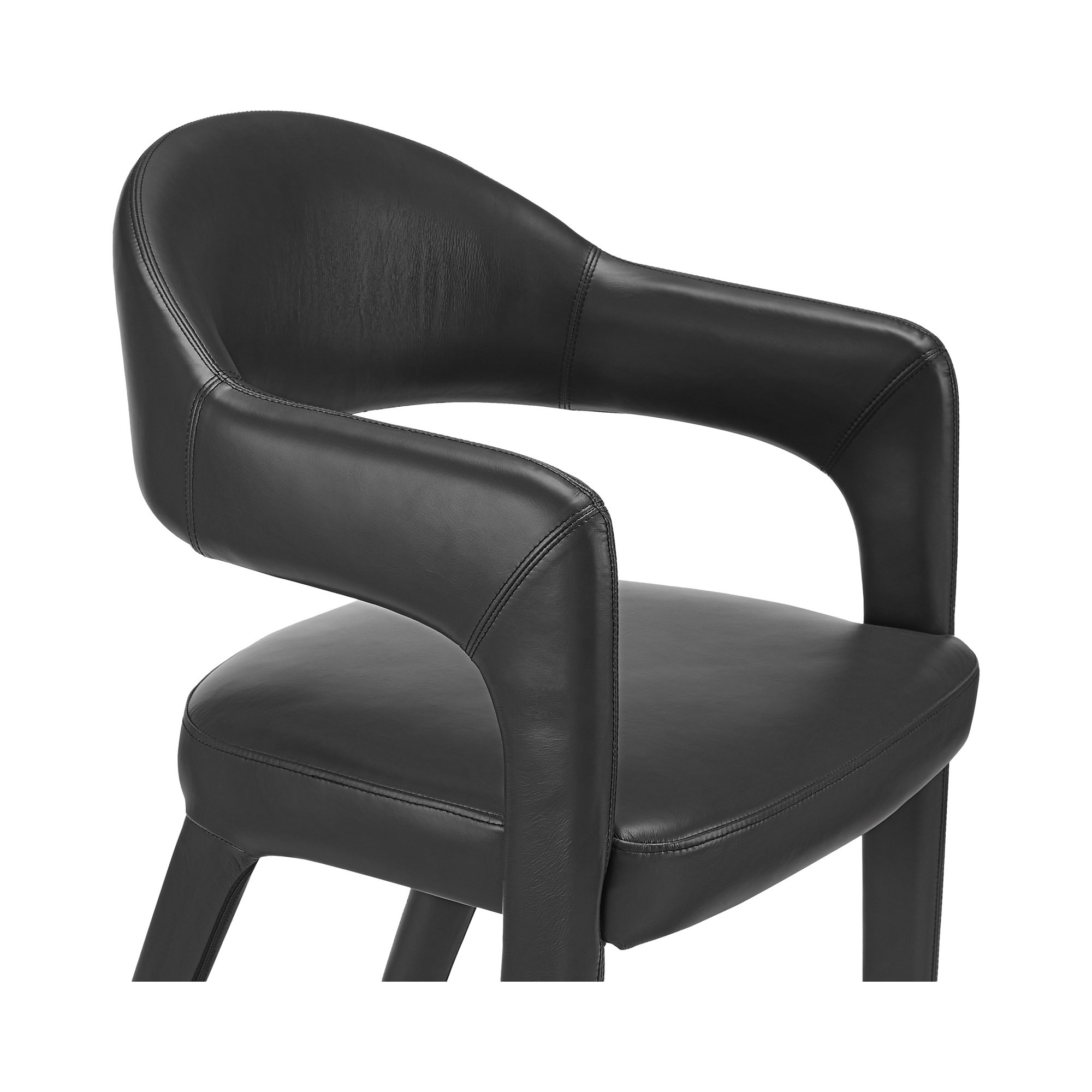 Waymon Dining Chair Leather, Black