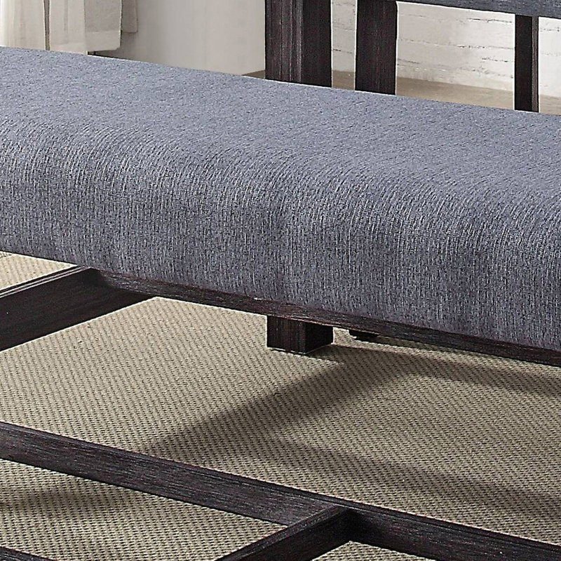 Banc à hauteur de comptoir en gris et style - Structure en bois rembourrée et rembourrée avec siège en mousse