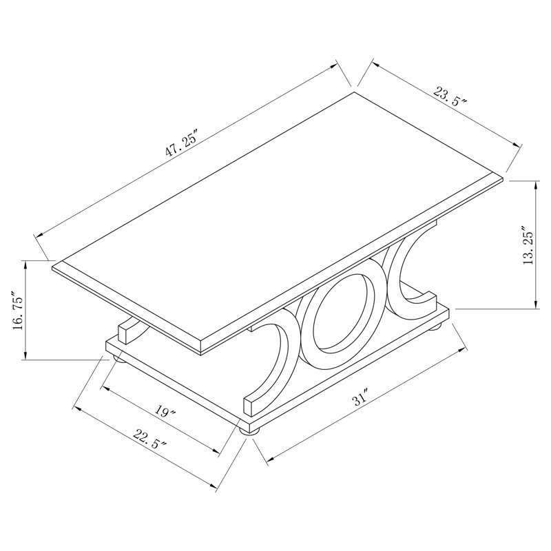 Rectangular Coffee Table with Storage in Cappuccino