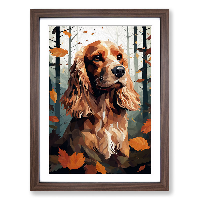 Single Picture Frame Print on Wood, Walnut Framed, 64cm H x 46cm W