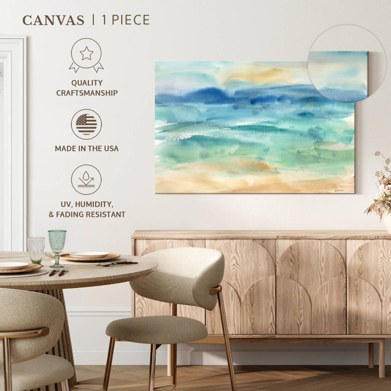 Paysage marin abstrait I, H 8 po x l 12 po