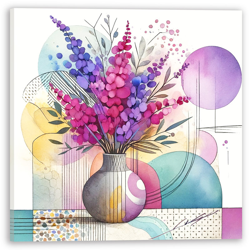 Abstrait géométrique sur toile, H 12 po x l 12 po x P 1 po