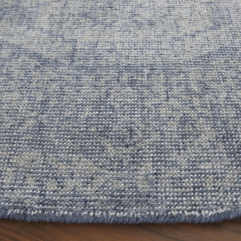 Allegresse Hand Loomed Wool/Cotton Oriental Rug in Blue, Round 6'