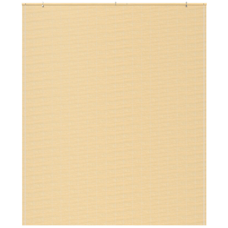 Rideaux en bambou sans cordon, L 60 po x L 72 po, Brun clair