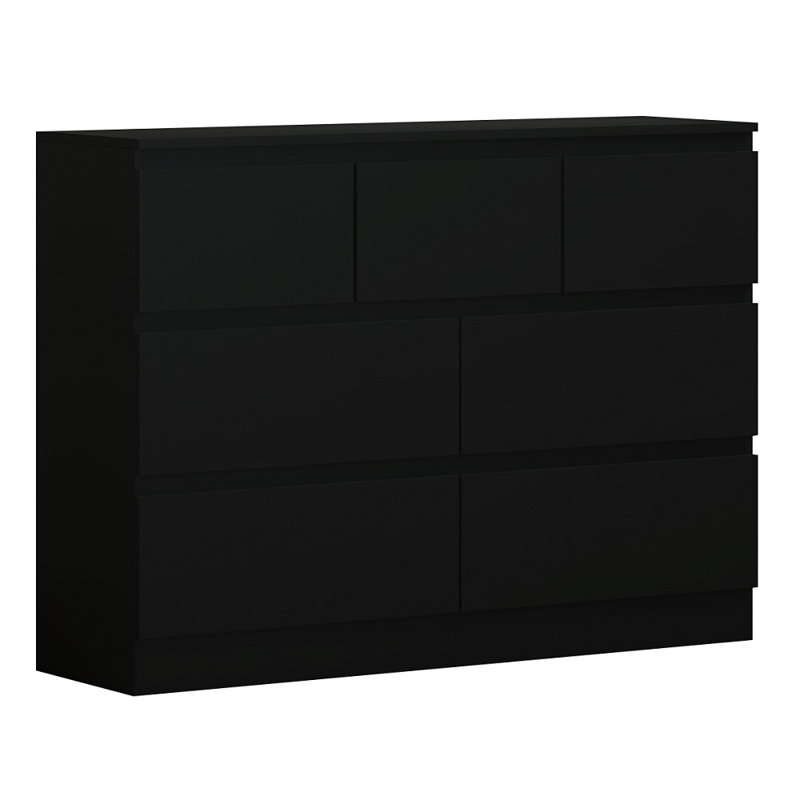 Carlton 7 Drawer Merchant Chest Of Drawers: 4 + 3 Configuration. Matt Finish. Scratch Resistant. Modern No Handle Design.