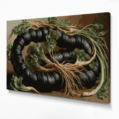 Légumes, art mural sur toile brune Scorzonera
