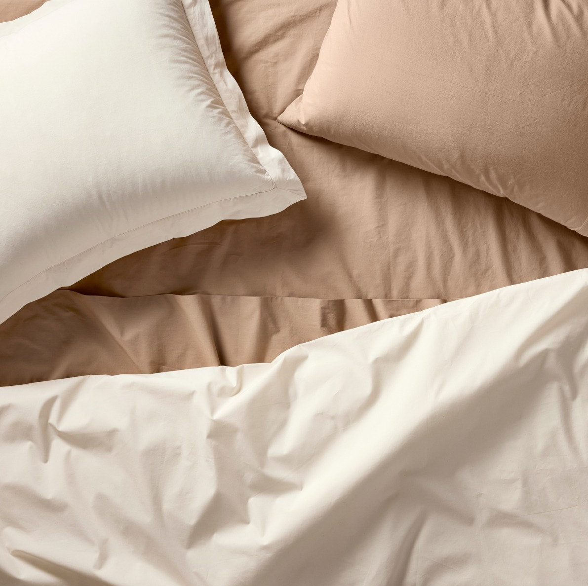 Refined Organic Percale Sheet Set, California King Sheet Set with 2 Pillowcases, Undyed