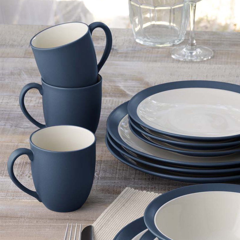 Noritake Colorwave 16-Piece Curve Dinnerware Set, Service for 4, Blue
