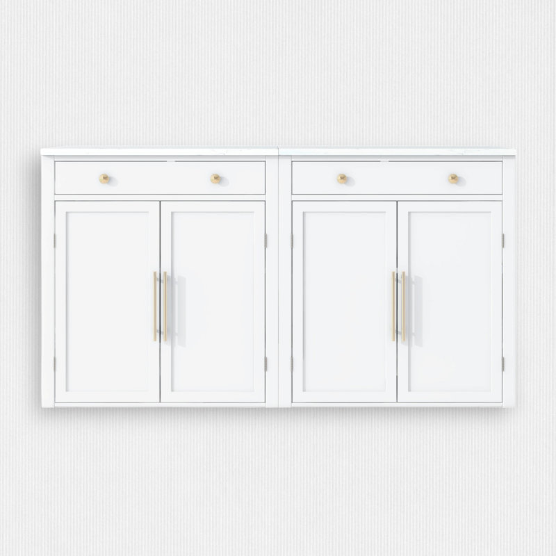 Buffet 28,7 po (ensemble de 2), Blanc