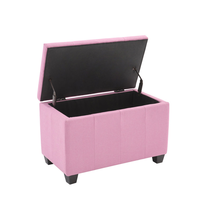 Banc de rangement rembourré en tissu Bacca, Rose