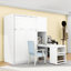 Lit escamotable simple avec bibliothèque rotative et bureau extensible-1668784664