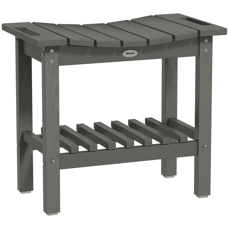 2‑tier Outdoor Shower Bench, All‑weather Durable Multipurpose Seating Storage Stool For Courtyard Garden Indoor Bathroom Daily Use