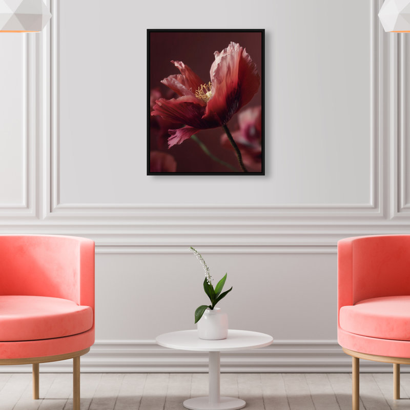 Merlot Blush Blossom II Print by Oliver Gal, 17"H x 21"W, Black Floater Frame