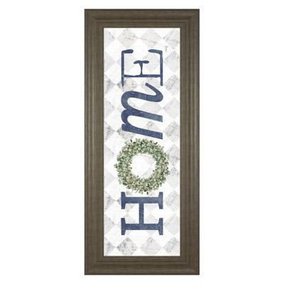 Art mural couronne d'eucalyptus - 42 po x 18 po - cadre brun