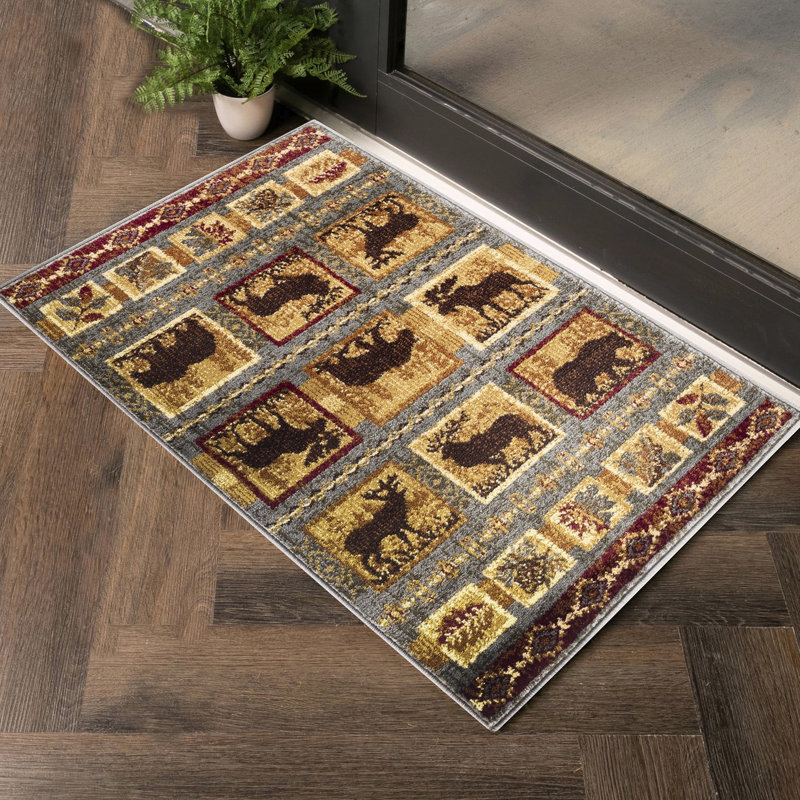 2 Ft. 7 In. X 3 Polypropylene Floor Rug, Blue, Stain-, Ideal For & Pet Areas, High Traffic Blue Lodge Area Mat, 2.58 7.25 Ft., Stain , Homes With Thoughtful And Pets,