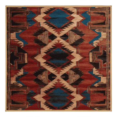 Tapis art déco brun lavable à la machine