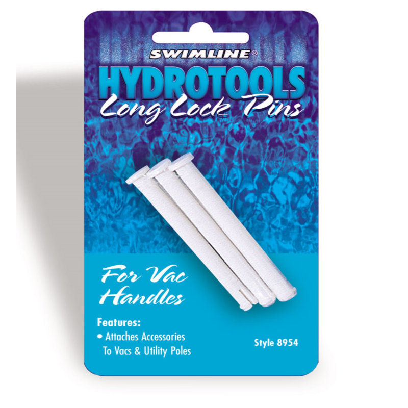 Long Lock Pins For Poles And Vacuum Handles For Swimming Pool - 5.5" - White