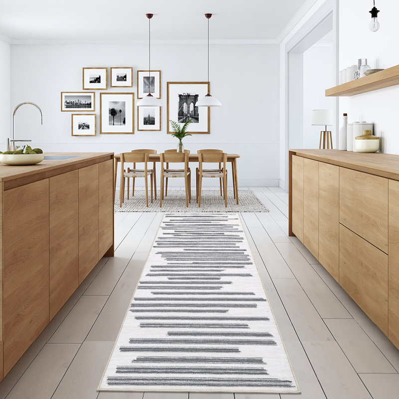 Kryska Washable Striped Indoor Rug, Runner 2' x 6'