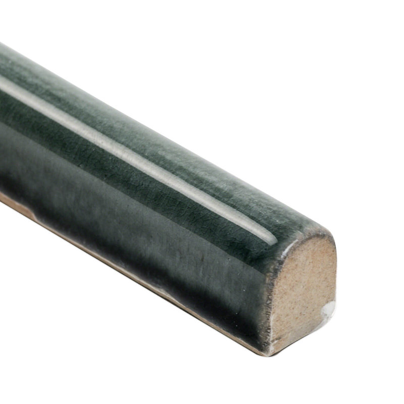Divine 6" x 0.5" Polished Ceramic Pencil Liner Tile Trim, Emerald