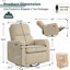 Fauteuil inclinable oscillant inclinable en velours côtelé de 36 po avec port USB Type-C de Bréh, accoudoir inclinable pivotant pour chambre de bébé-815929269
