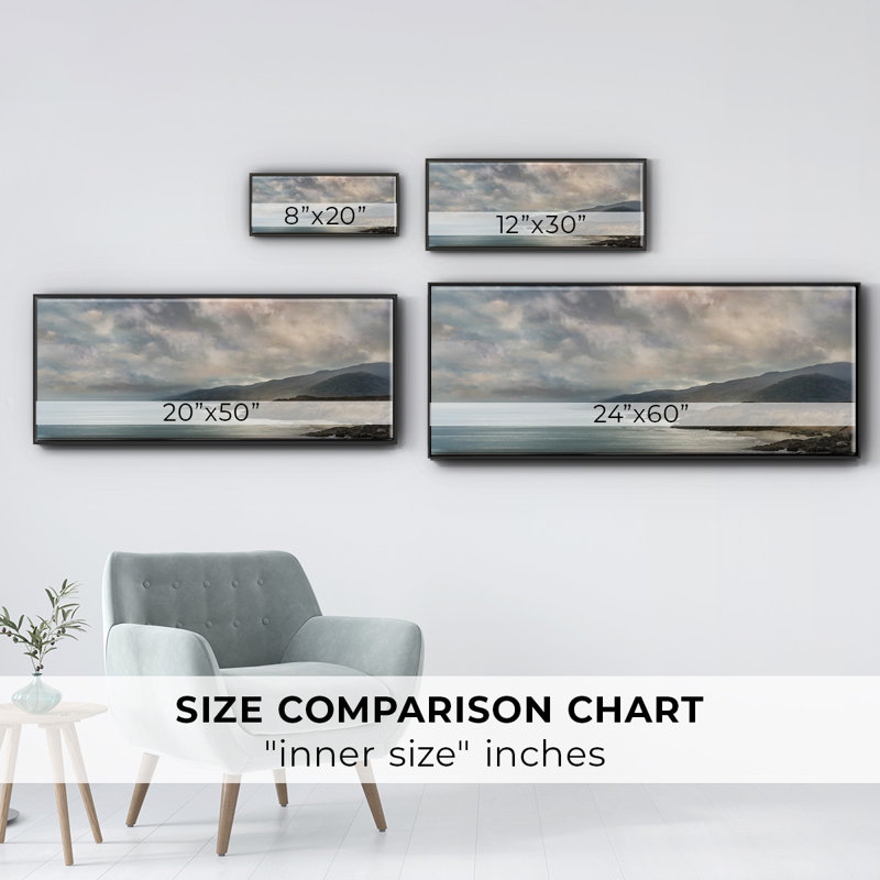 Calming Sea, reproduction d'art sur toile, Noir, H 8 po x l 20 po x P 1,5 po