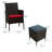 3 Pieces Outdoor Wicker Front Porch Bistro Set Patio Chairs Conversation Set(Burgundy Cushion)-2094269894