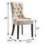 De 2 chaises à dossier en tissu beige pour salle à manger - Revêtement de luxe 2 pièces