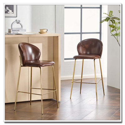 Metal Frame Upholstered Bar Stool