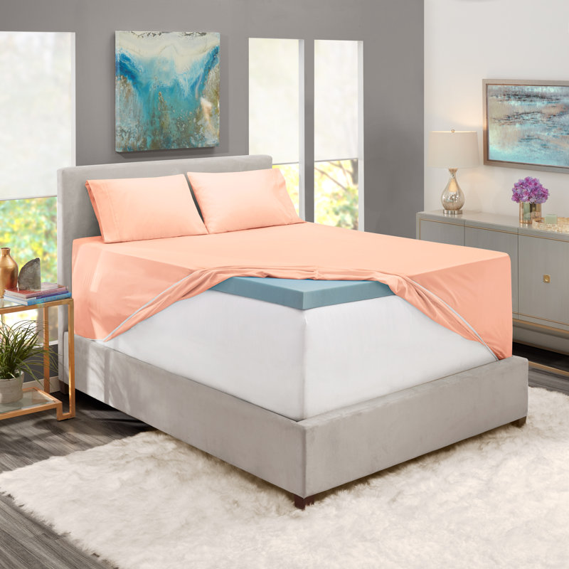 Microfiber Sheet Set, Peach, Queen Fitted Sheet