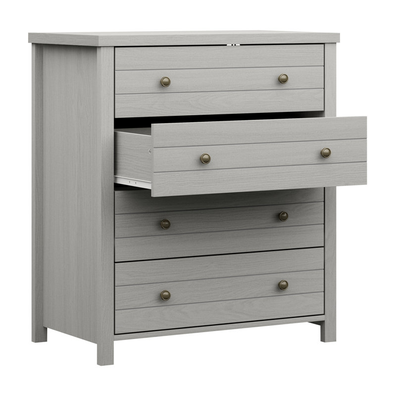 Commode 4 tiroirs Helene, Gris