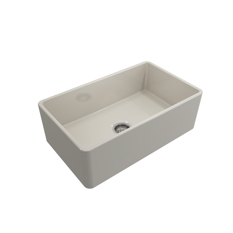 30 in. L Farmhouse Kitchen Sink, Biscuit