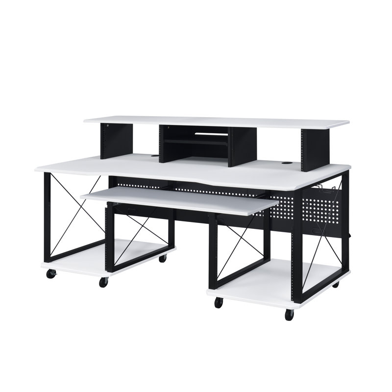 Bureau d'écriture rectangulaire l 72 po Fiorenza, Blanc