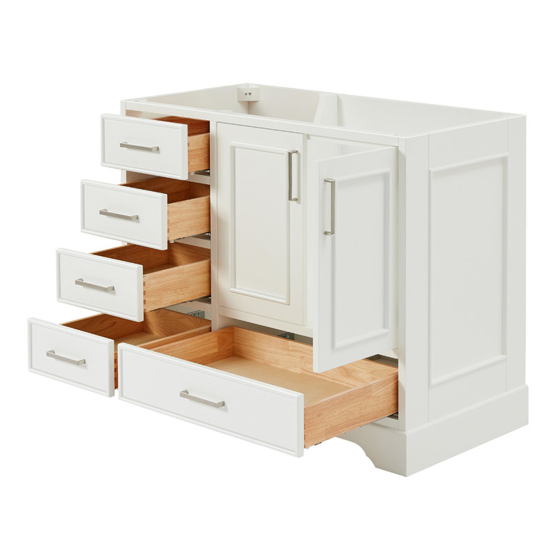 Stafford 42.75'' W Single Bathroom Vanity Base, White