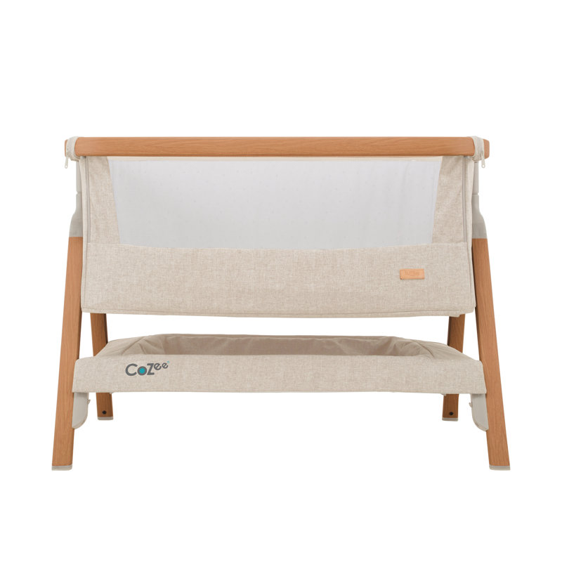 Tutti Bambini CoZee Bedside Crib, Scandinavian Walnut/Ecru