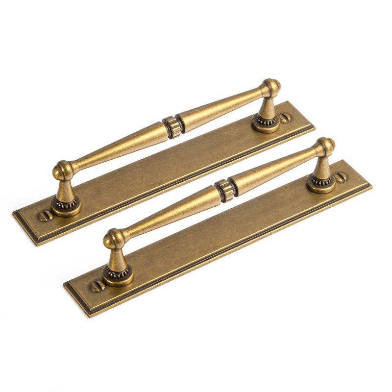 Poignée de tiroir rétro Vintage G015 - laiton antique, poignée décorative détaillée pour armoires et meubles, 5"
