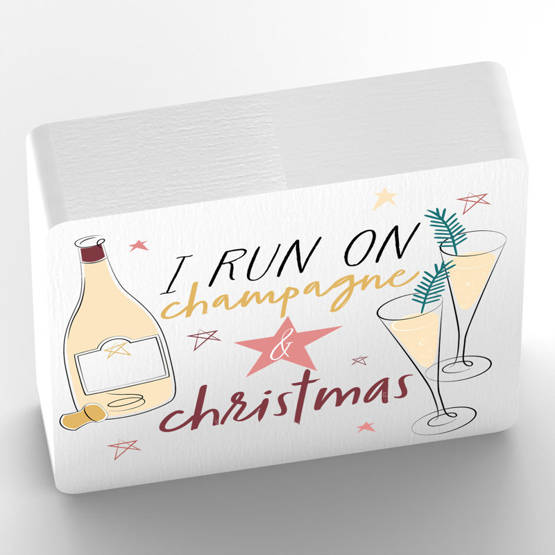 Alcohol I Run on Champagne Square Ceramic Block
