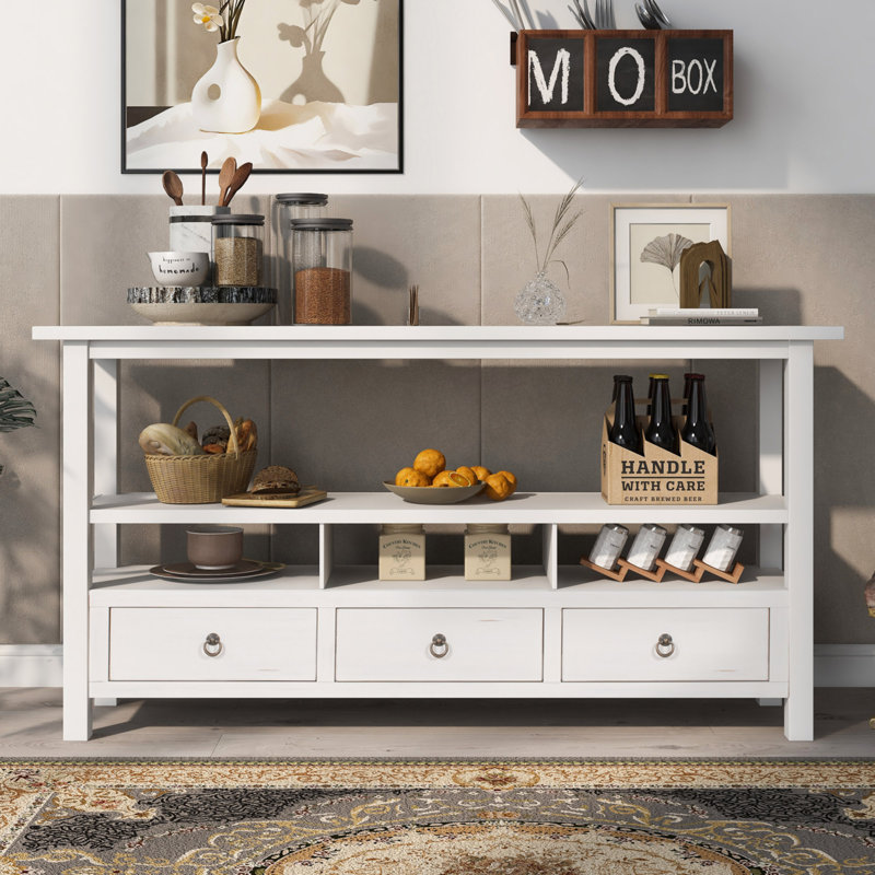 Console de 57,8 po Anylia, Blanc