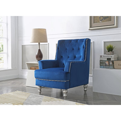 Élégante chaise traditionnelle bleu marine