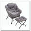 Chaise paresseuse en tissu avec repose-pieds Flannelette-662145490
