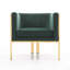Chaise longue en velours vert forêt Paramount-1002038796