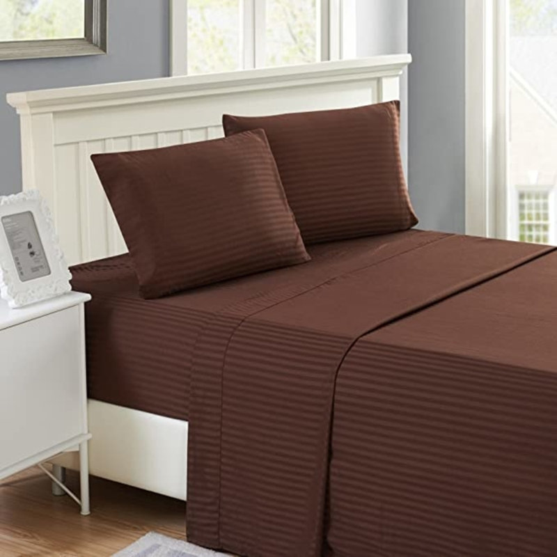 Ensemble de literie en microfibre avec draps-housse et drap-housse Lux Decor Collection, Taie d'oreiller pour lit simple