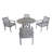 Seybert Courtyard Surf Side 5 Piece Teak Dining Set with Cushions