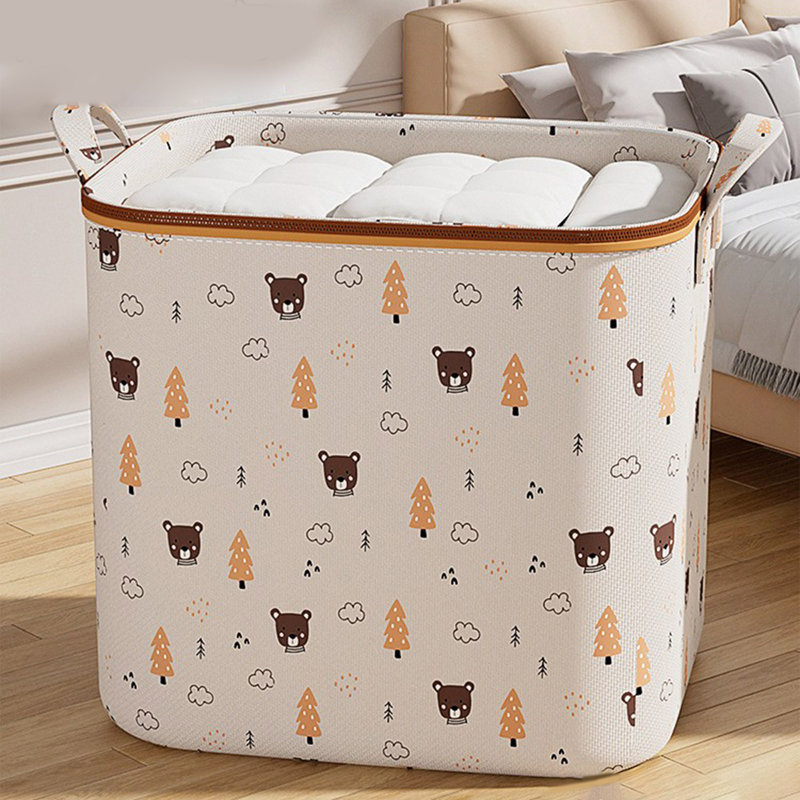  Heavy Duty Clothes Storage Bags, Large Closet Organizers and Storage, Foldable Clothes Storage Bins with Lids, Storage Containers for Blanket, Comforter, Pillow, Bedding