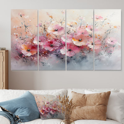 Beckett - Wildflowers Wall Art - Décoration murale traditionnelle 4 pièces
