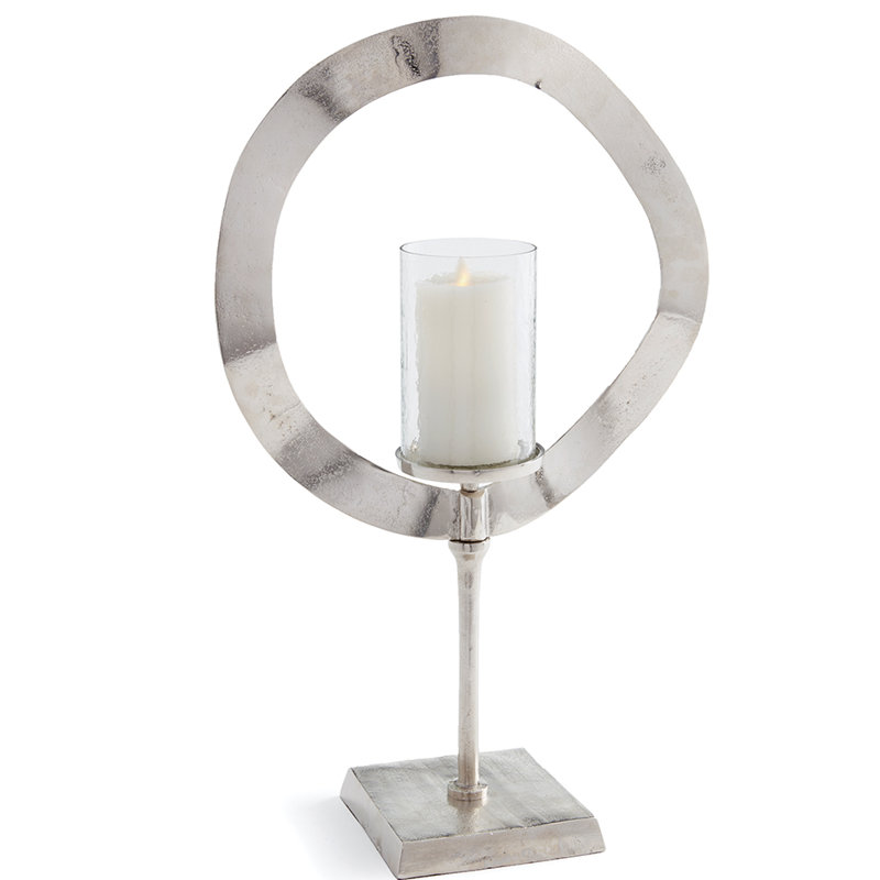 Bougeoir de table en aluminium Lambright, H 25 po x l 15,5 po x P 6,5 po