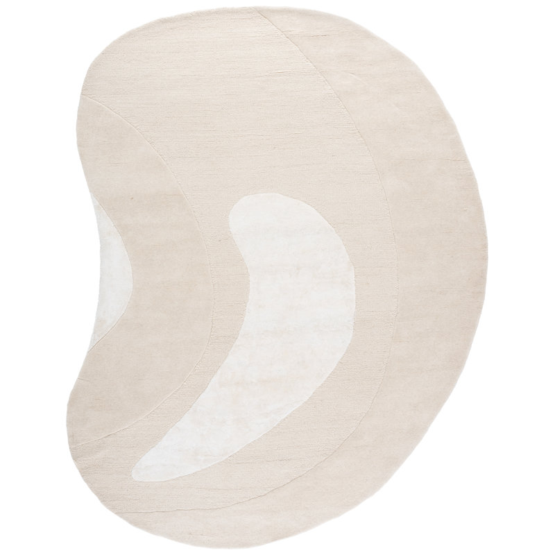 Novelty Hand Tufted Wool Viscose Solid Color Rug in Ivory/Beige, Novelty 8' x 10'
