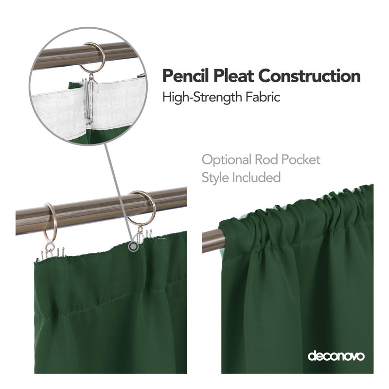 Quinterious Blackout Curtain Pair, 55cm Width x 200cm Drop