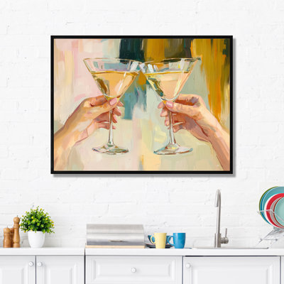 Martini Cocktails Glasses Friends - Liquor Canvas Prints